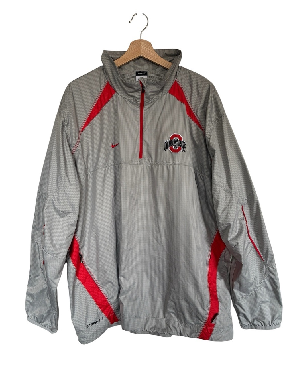 Nike Ohio State Buckeyes Storm Fit Jacket XL 1/4 Zip Pullover Windbreaker